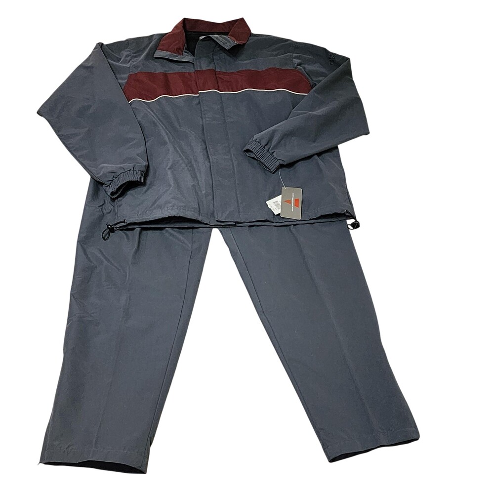 Perry Ellis Tracksuit Mens Medium Gray Colorblock Lined Active 2 Piece Set